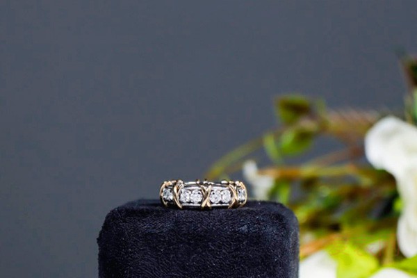 二手蒂芙尼玫瑰金钻石戒指指环