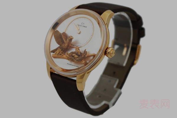 二手雅克德罗艺术工坊限量18k金手动机械腕表